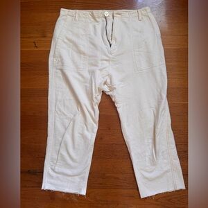 Acacia Dublin pants in white raw hem cotton S Small
